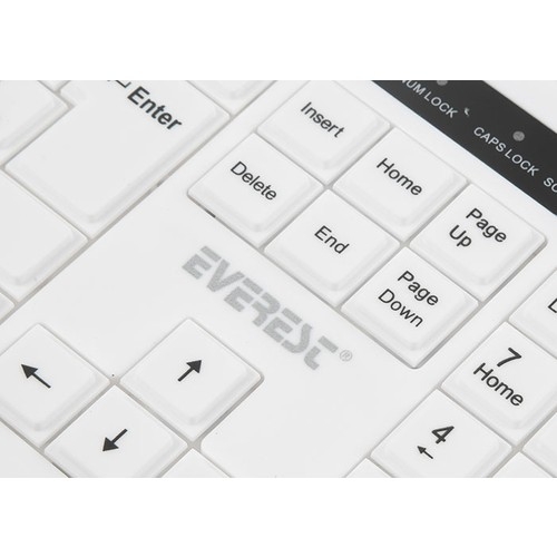 Everest KM-6121 Beyaz Kablosuz Q Slim Klavye + Mouse Set