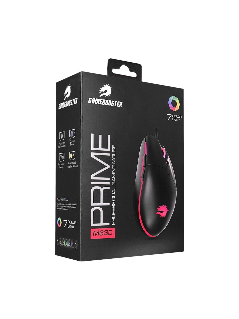 GameBooster GB-M630 USB RGB Led Aydınlatmalı 3200dpi Gaming Optic Siyah Mouse