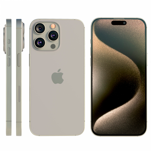 Apple iPhone 15 Pro, 128Gb, Natural Titanium,  8Gb Ram, 6 Çekirdek, 6,1inc Ekran, 12Mpix Ön 48Mpix Arka Kamera, Türkiye Garantili