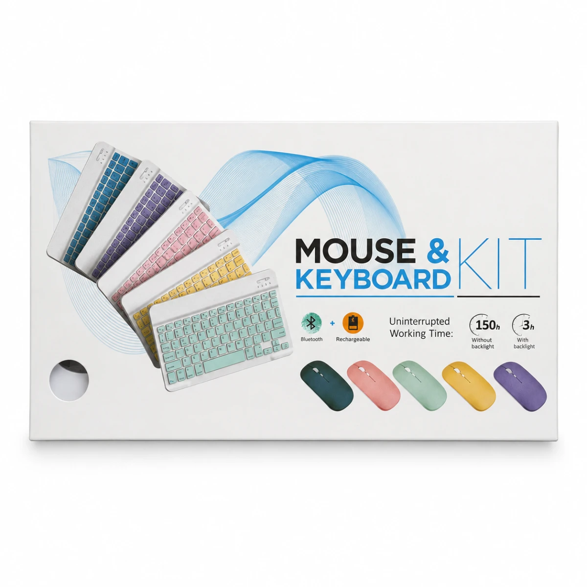 BJ190 Bluetooth Şarjlı Klavye Mouse Seti Siyah