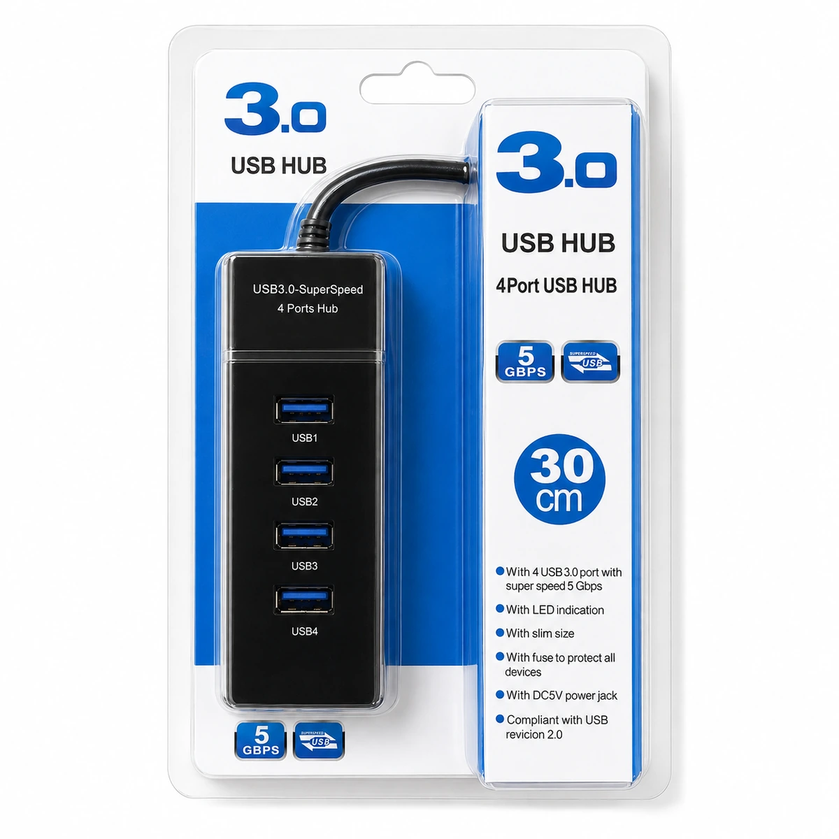 J03 USB 3.0 4 Port 30 cm USB Çoklayıcı Hub