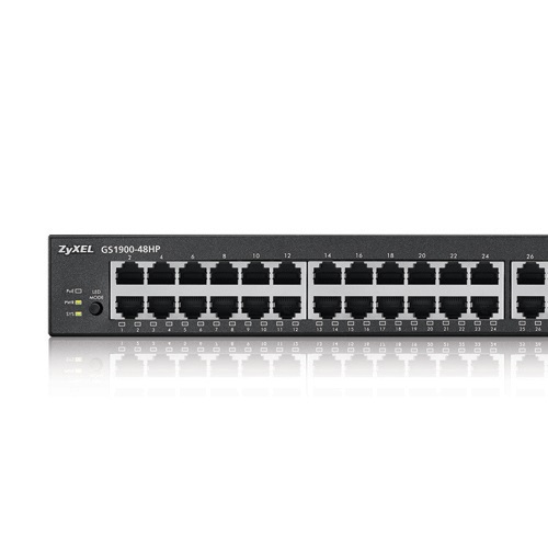 ZyXEL 48port 170w 24port PoE GS1900-48HP GIGABIT 2X SFP Yönetilebilir Switch RackMount