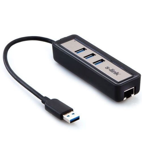 S-LINK SLU605 Gigabit USB 3.0 Ethernet 3x USB Çoklayıcı