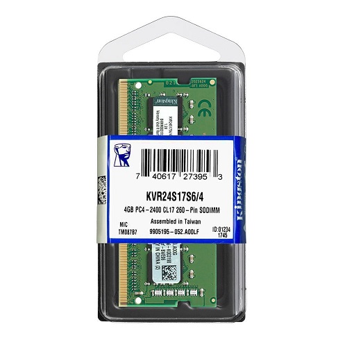 KINGSTON 4GB DDR4 2400MHZ CL17 NOTEBOOK RAM VALUE KVR24S17S6/4