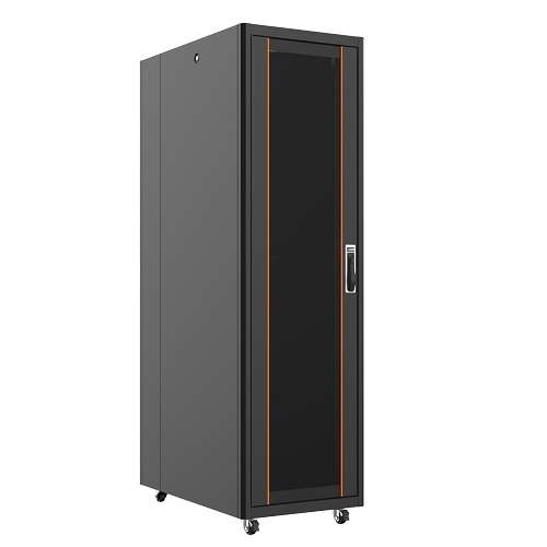 AGER 22U 600x1000mm Dikili Tip Siyah Kabinet Vega AG-VB22U6010S1 Cam Kapak
