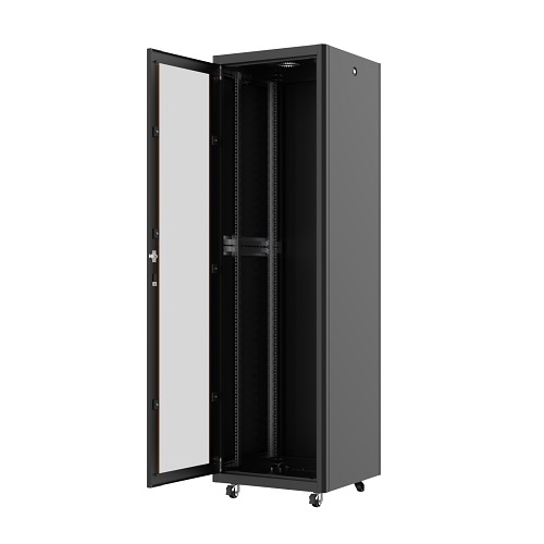 AGER 26U 600x600mm Dikili Tip Siyah Kabinet Vega AG-VB26U6060S1 Cam Kapak