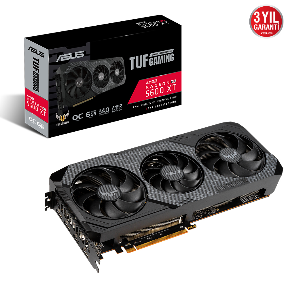 ASUS RX5600XT 6GB TUF 3 RX5600XT-O6G-EVO-GAMING GDDR6 192bit HDMI DP PCIe 16X v4.0
