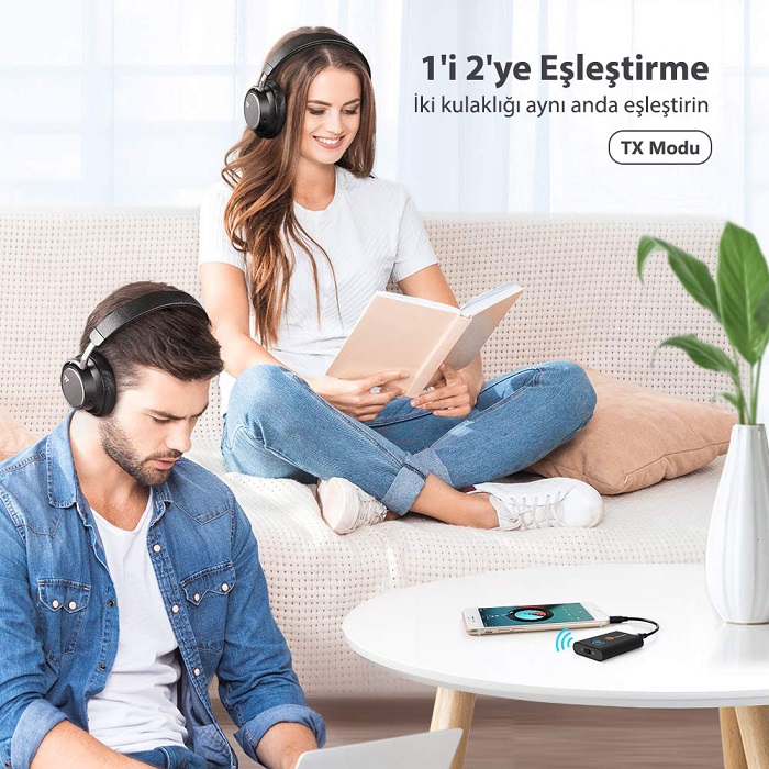 TAOTRONICS TT-BA07 10m 2x RCA Stereo Ses Müzik Alıcı-Verici 2si 1 arada Adaptör