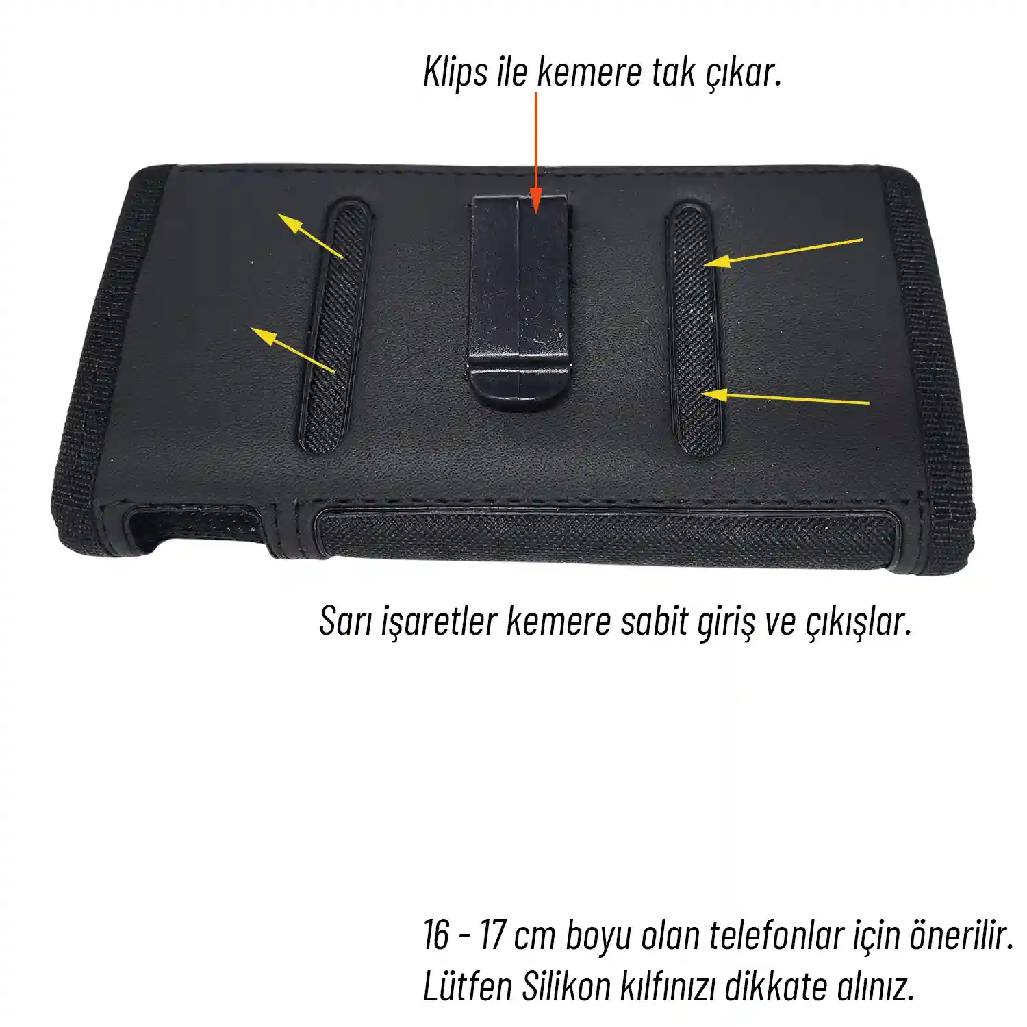 17cm Cırtlı Yanları Lastikli Toptan Bel Kemer Telefon Kılıfı – Universal Model MSK03