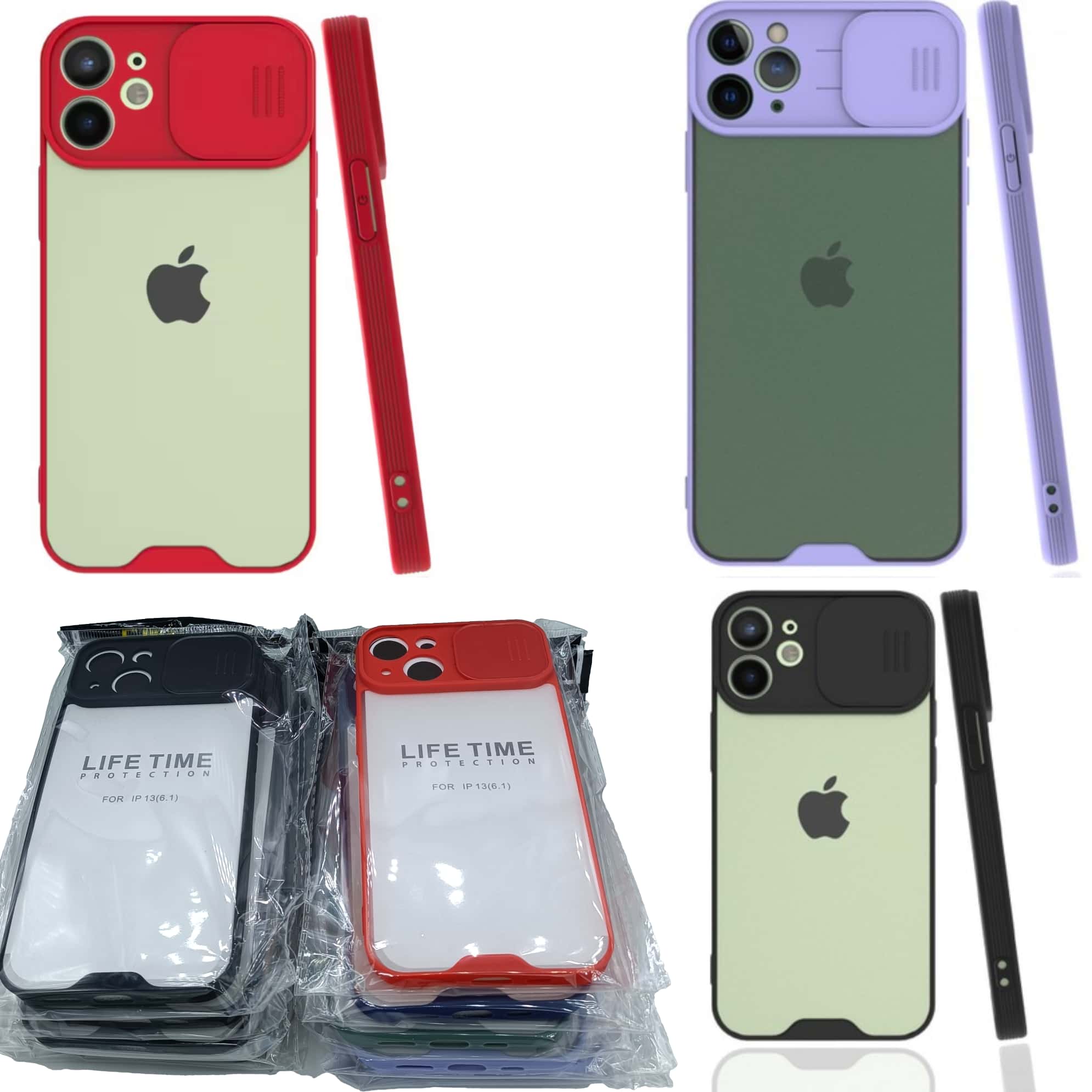 iPhone 13 Pro Kılıf Kamera Koruma Silikon (5 Siyah – 5 Renkli)