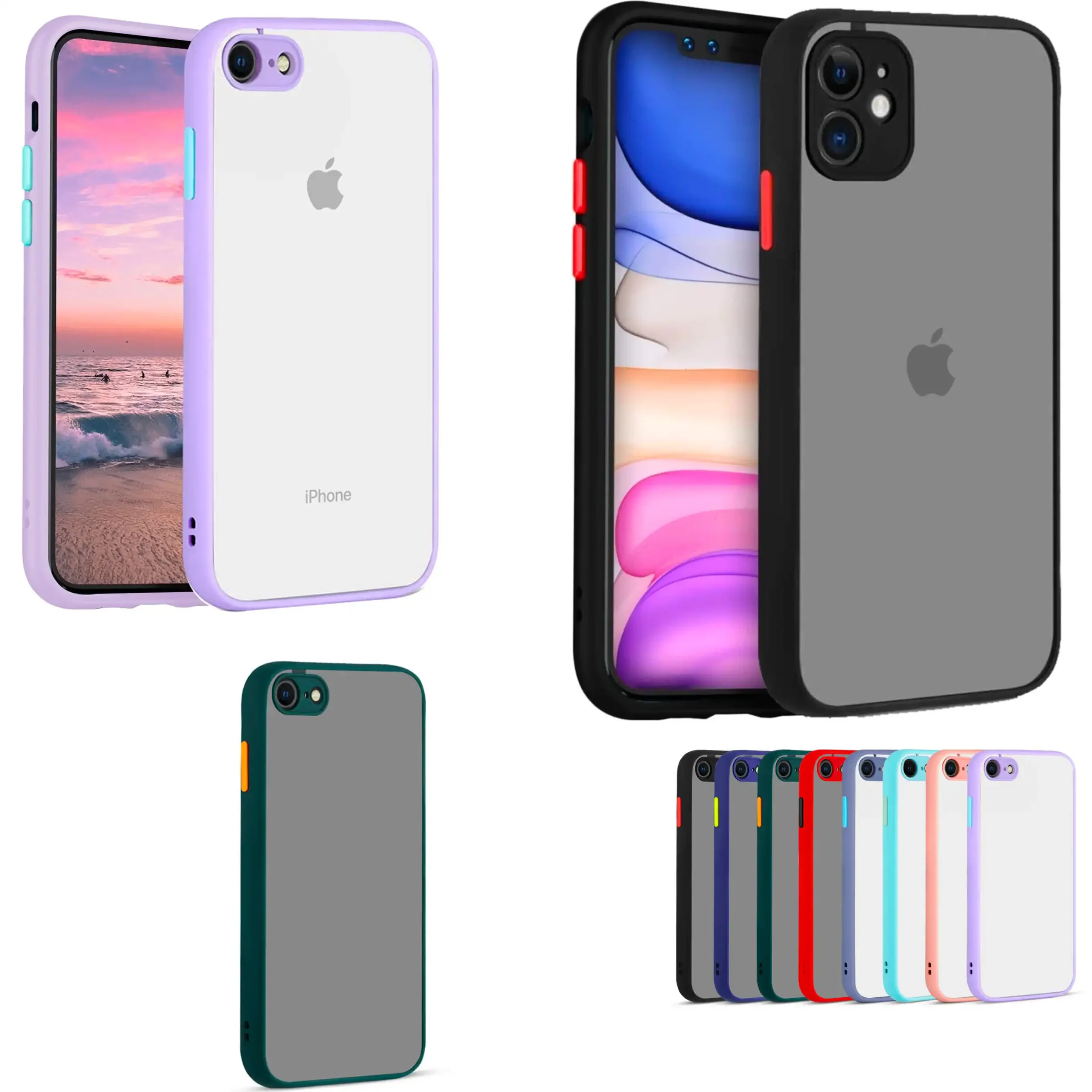 iPhone 12 Pro – Kılıf Huks Tam Korumalı Silikon Kılıf Kapak (Renkli)