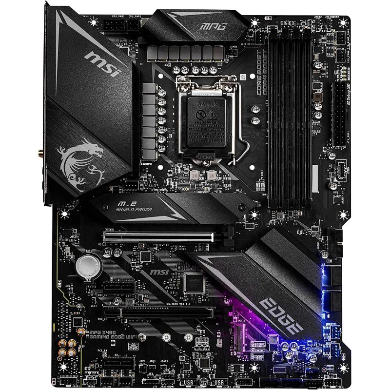 MSI MPG Z490 GAMING EDGE WIFI DDR4 M2 PCIe NVME HDMI DP PCIe 16X v3.0 1200p ATX