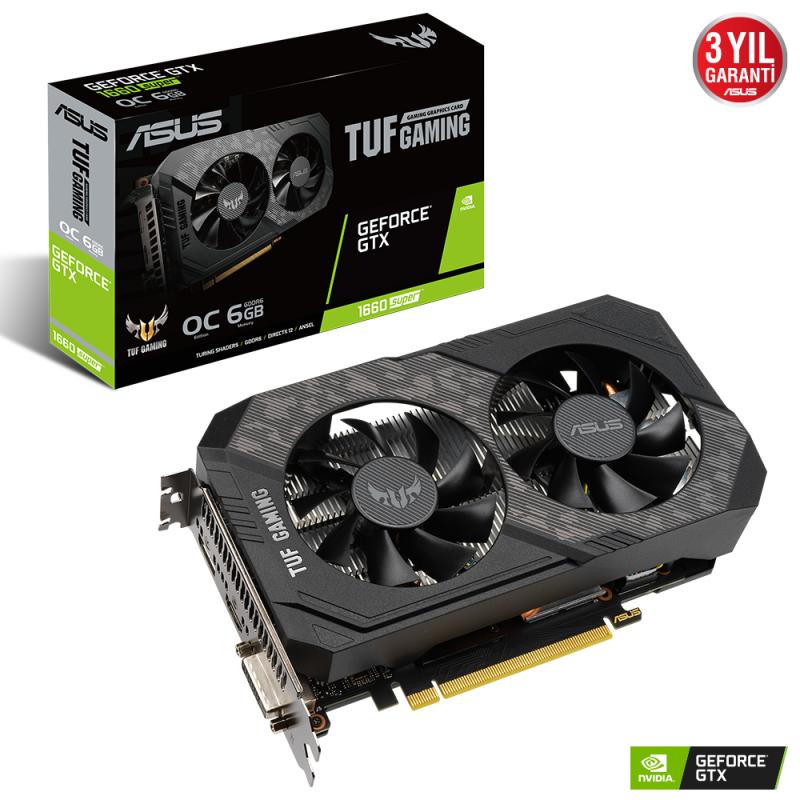 ASUS GTX1660 SUPER 6GB TUF GTX1660S-O6G-GAMING GDDR6 192bit HDMI DVI DP PCIe 16X v3.0