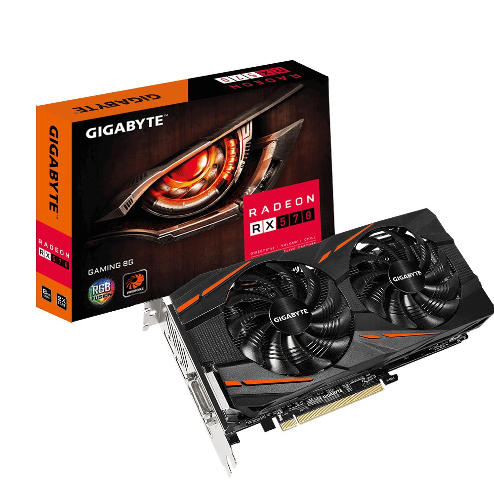 GIGABYTE RX570 8GB GAMING GV-RX570GAMING-8GD 2.0 GDDR5 256bit HDMI DP PCIe 16X v3.0