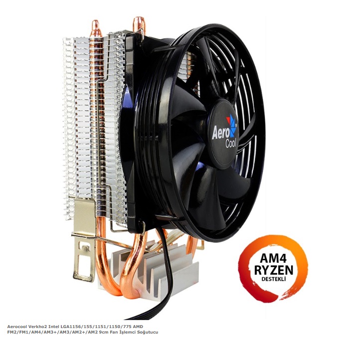 AEROCOOL 90mm Verkho2 AE-CC-VERKHO2 Hava Soğutmalı İşlemci Fanı 1X Fanlı