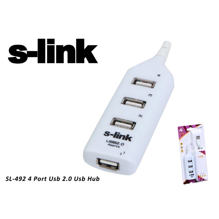 S-LINK SL-492 4port USB 2.0 Beyaz USB Çoklayıcı Hub