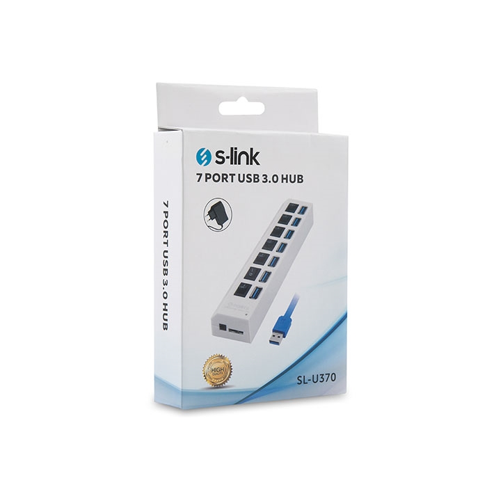 S-LINK SL-U370 7port USB 3.0 Beyaz USB Çoklayıcı Hub Anahtarlı