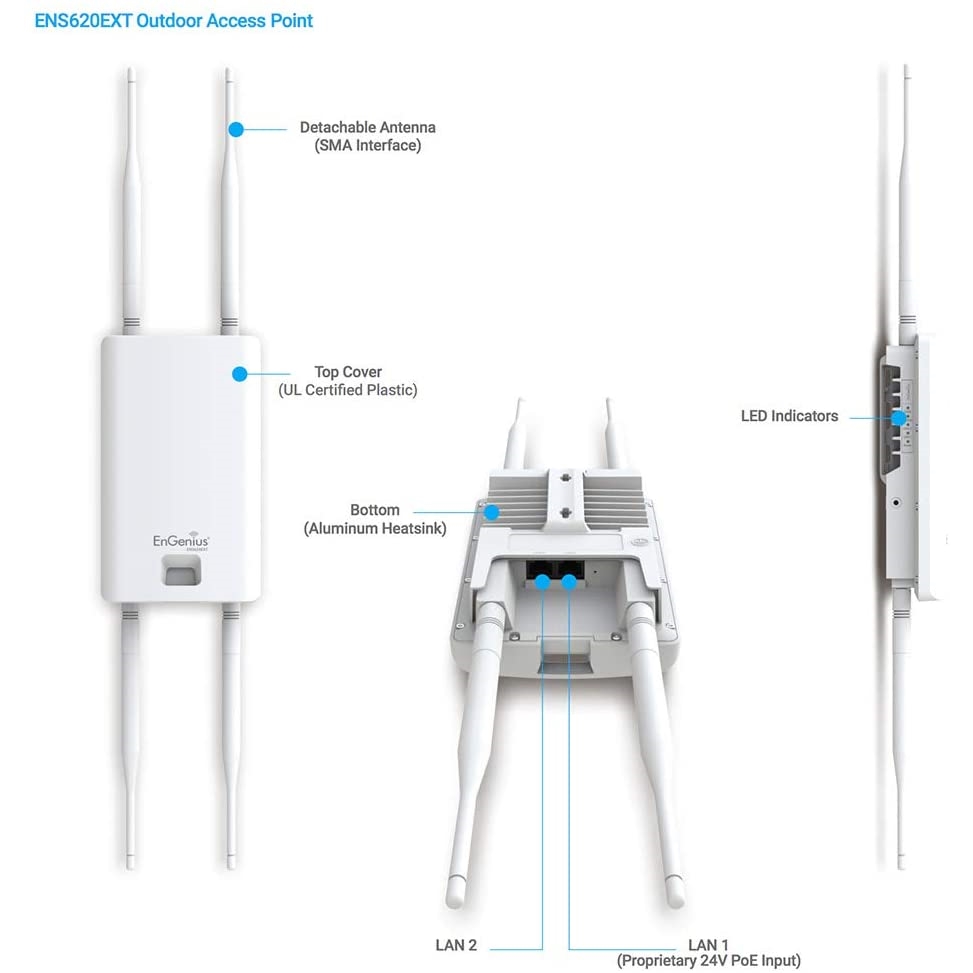 EnGENIUS ENS620EXT 10dbi 1200mbps Dual Band Harici Access Point