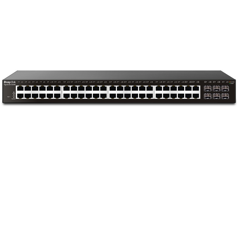DRAYTEK 48port G2500 Gigabit 4X SFP Yönetilebilir Switch RackMount