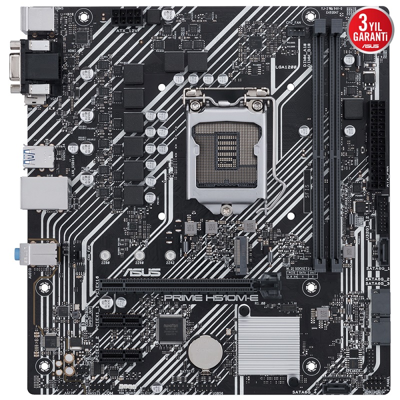 ASUS PRIME H510M-E DDR4 M2 PCIe NVME HDMI DP PCIe 16X v4.0 1200p v2 mATX