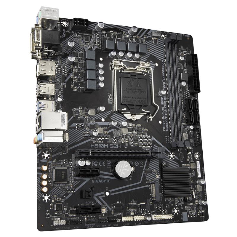 GIGABYTE H510M S2H DDR4 M2 PCIe NVME HDMI DVI DP PCIe 16X v4.0 1200p v2 mATX