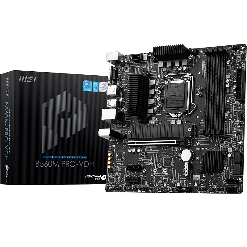 MSI B560M PRO-VDH DDR4 M2 PCIe NVME HDMI DP PCIe 16X v4.0 1200p v2 mATX
