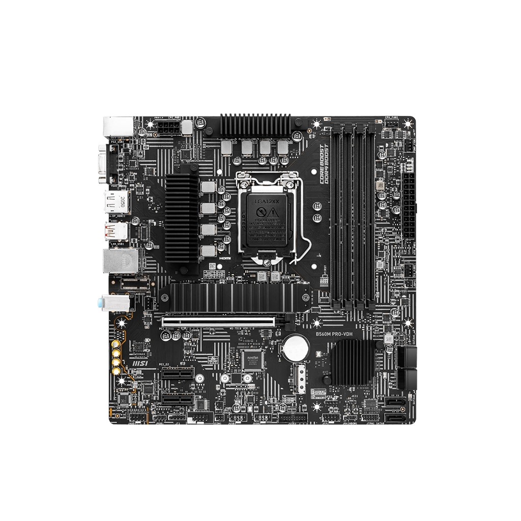 MSI B560M PRO-VDH DDR4 M2 PCIe NVME HDMI DP PCIe 16X v4.0 1200p v2 mATX