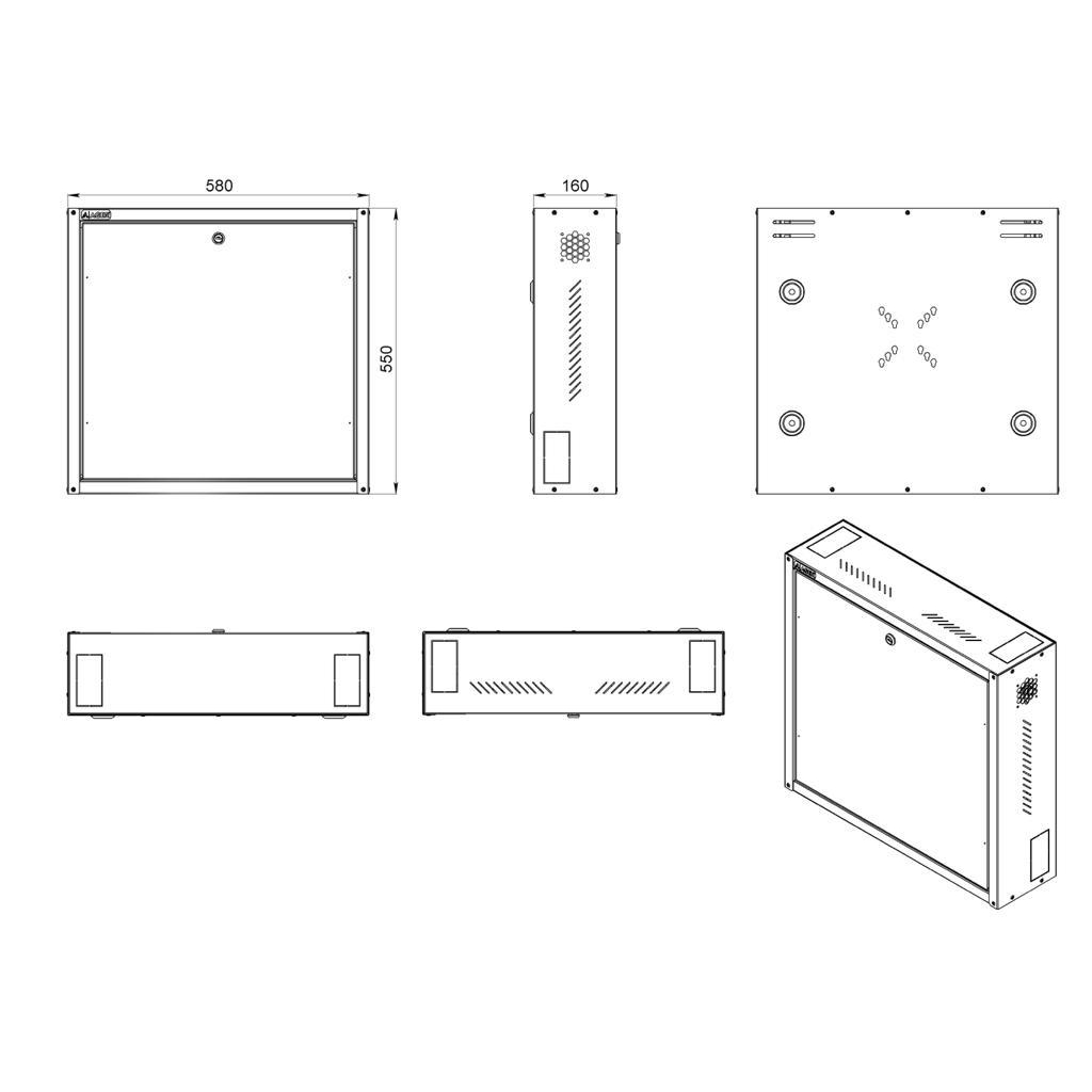AGER 550x580x160mm Beyaz DVR Kabin AG-DVR555816B1