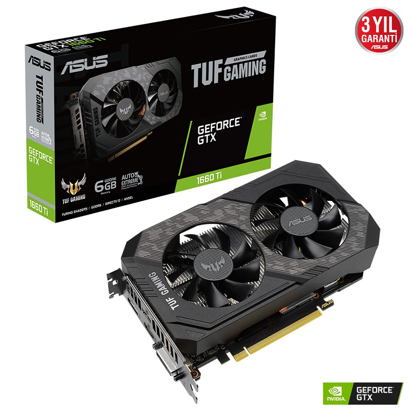 ASUS GTX1660TI 6GB TUF GTX1660TI-T6G-EVO GAMING GDDR6 192bit 2x HDMI DVI DP PCIe 16X v3.0