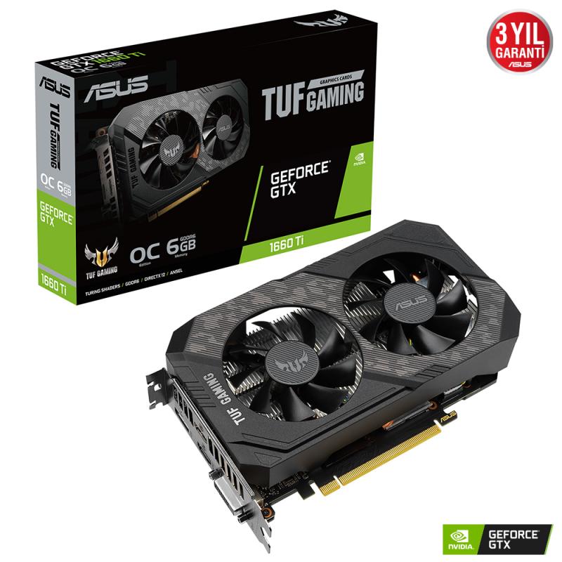 ASUS GTX1660TI 6GB TUF GTX1660TI-O6G-EVO GAMING GDDR6 192bit 2x HDMI DVI DP PCIe 16X v3.0