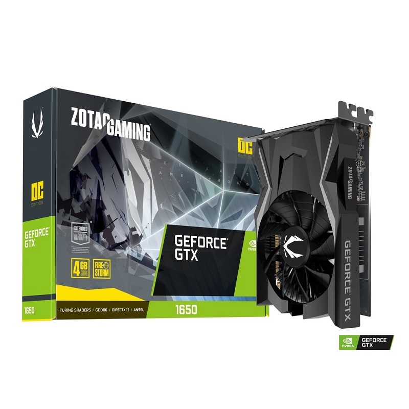 ZOTAC GTX1650 4GB GAMING OC ZT-T16520F-10L GDDR6 128bit HDMI DVI DP PCIe 16X v3.0