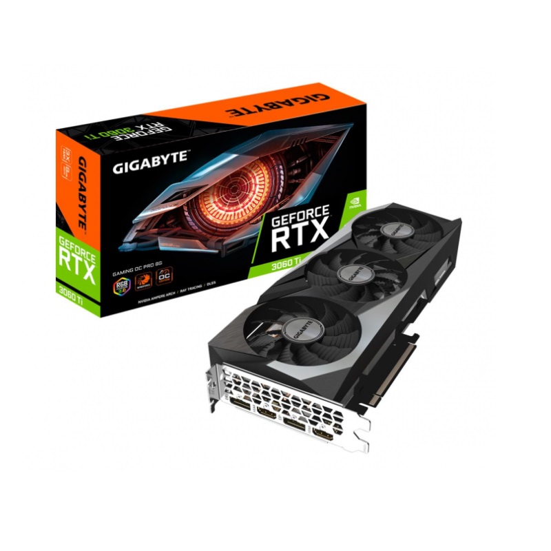 GIGABYTE RTX3060TI 8GB GAMING GV-N306TGAMINGOC PRO-8GD3 GDDR6 256bit HDMI DP PCIe 16X v4.0
