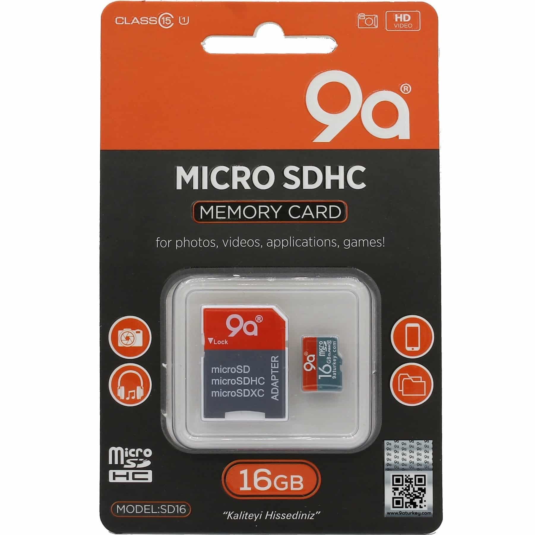 16 GB Micro SDHC Hafıza Kartı 9a Class 15