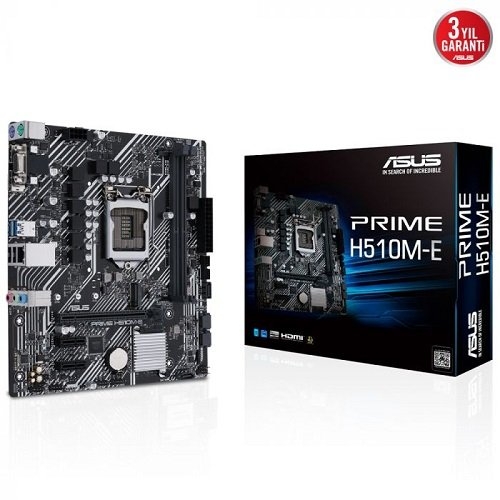 Asus Prime H510M-E Intel H510 Soket 1200 DDR4 3200(OC)MHz mATX Gaming Anakart