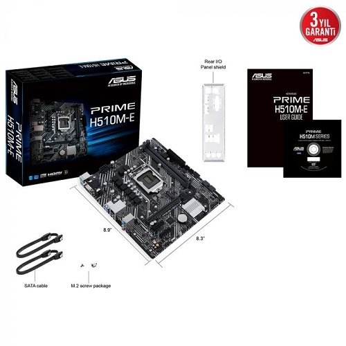 Asus Prime H510M-E Intel H510 Soket 1200 DDR4 3200(OC)MHz mATX Gaming Anakart