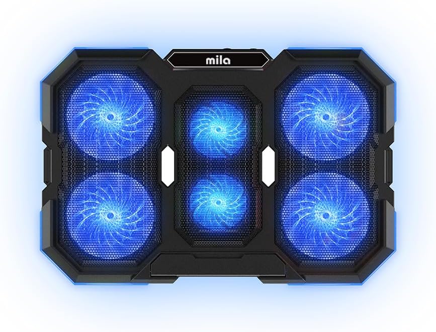 Classone Mila Serisi M6 R-TYPE 13-17 inch Uyumlu 2200 RPM, RGB Işıklı, 6 Fan, Telefon Stand, 2 USB Notebook Soğutucu Stand
