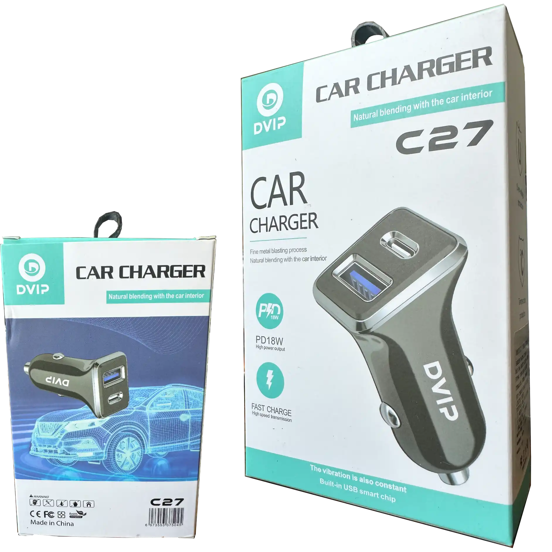 DVIP C27 Araç Şarj Cihazı PD18W + USB Hızlı Şarj (Çift Çıkışlı)