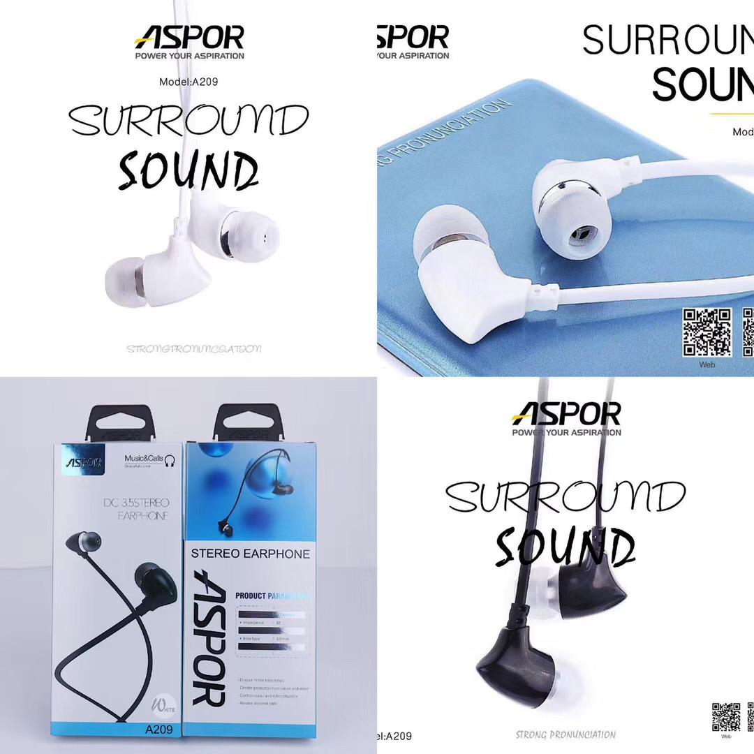Stereo Kulakiçi Mikrofonlu Kulaklık Aspor A209