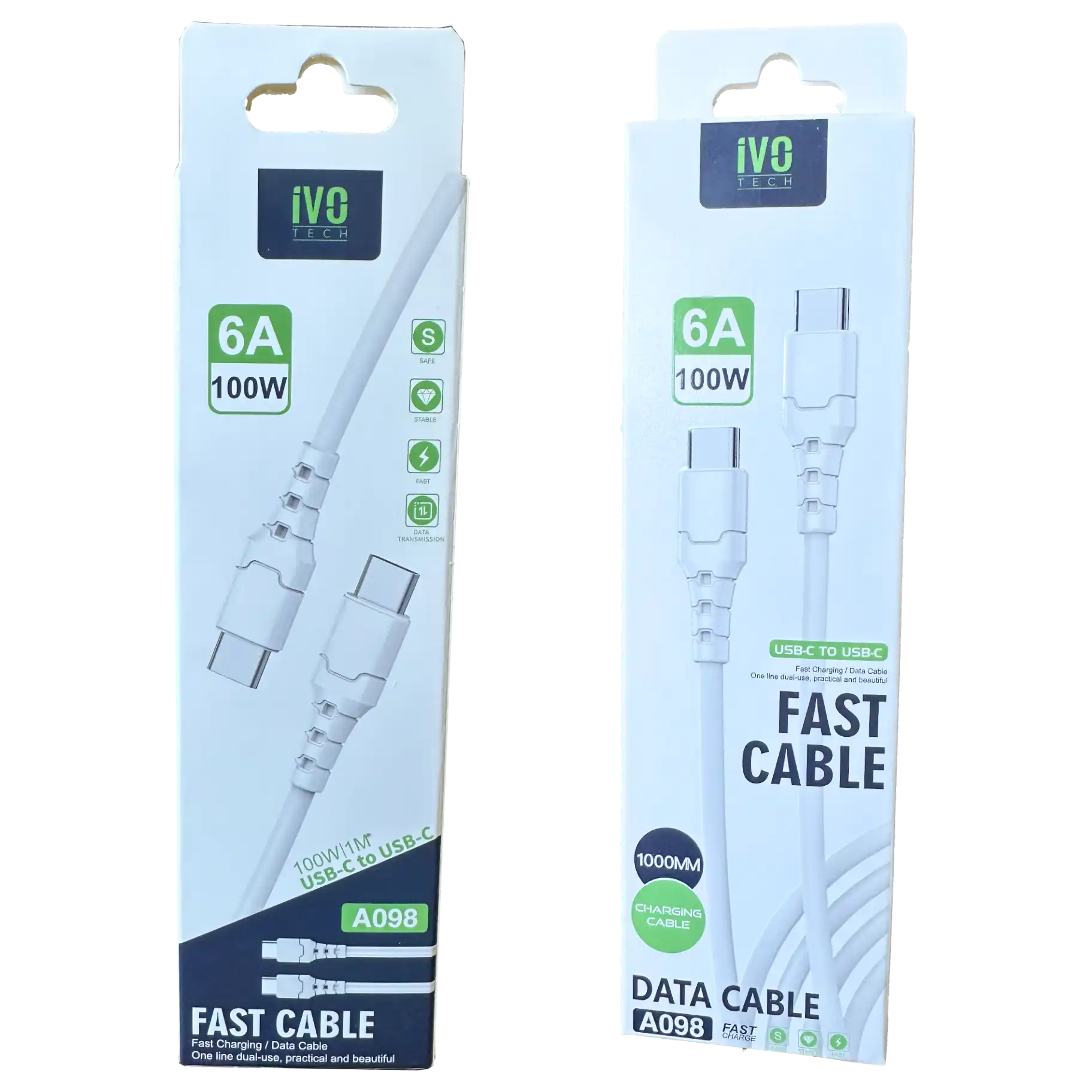 100W 6A Type-C to Type-C Hızlı Şarj Data Kablosu 1 Metre TECH iVO A098