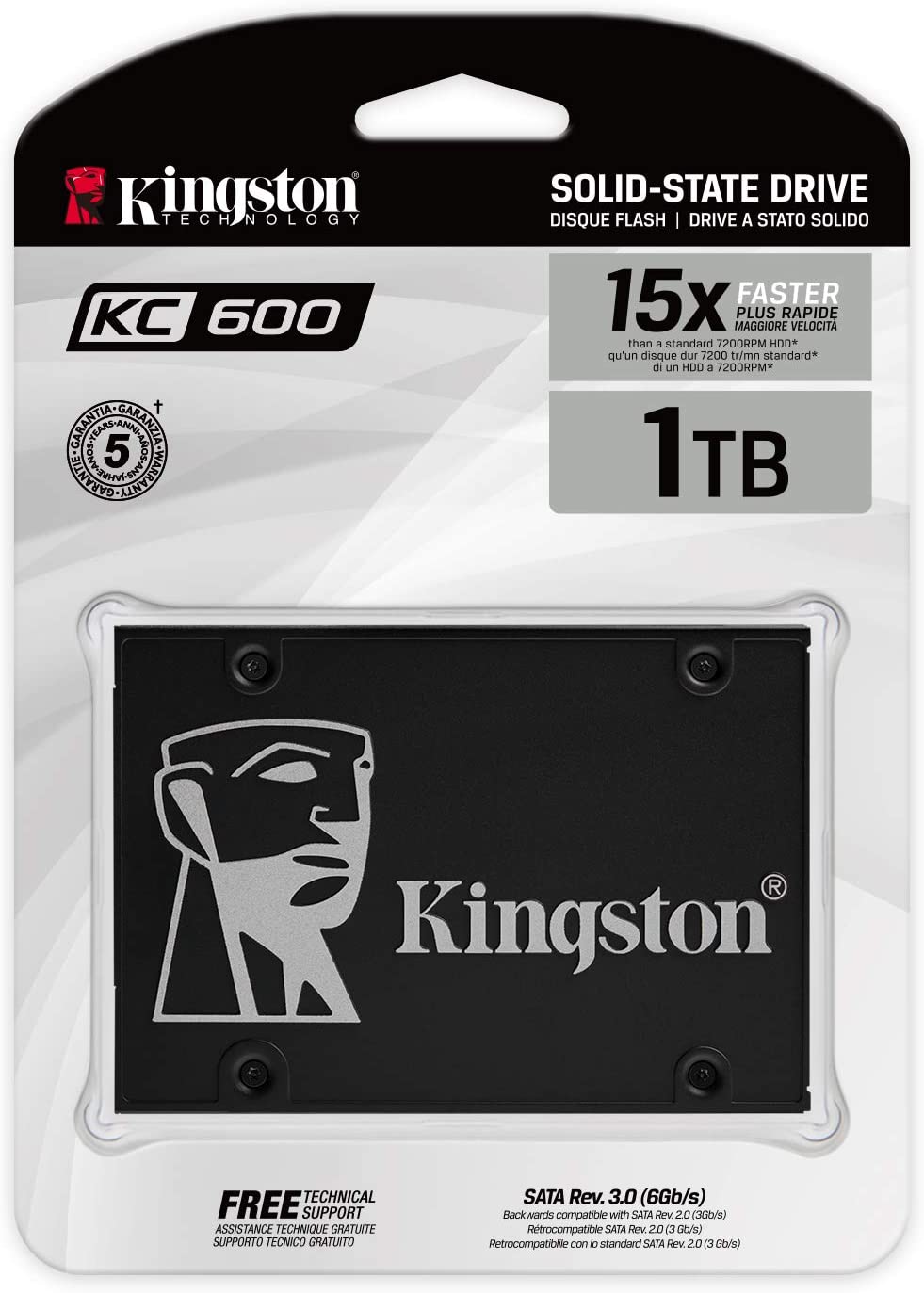 Kingston KC600 SKC600/1024G 2.5’’ 1 TB SATA 3 SSD