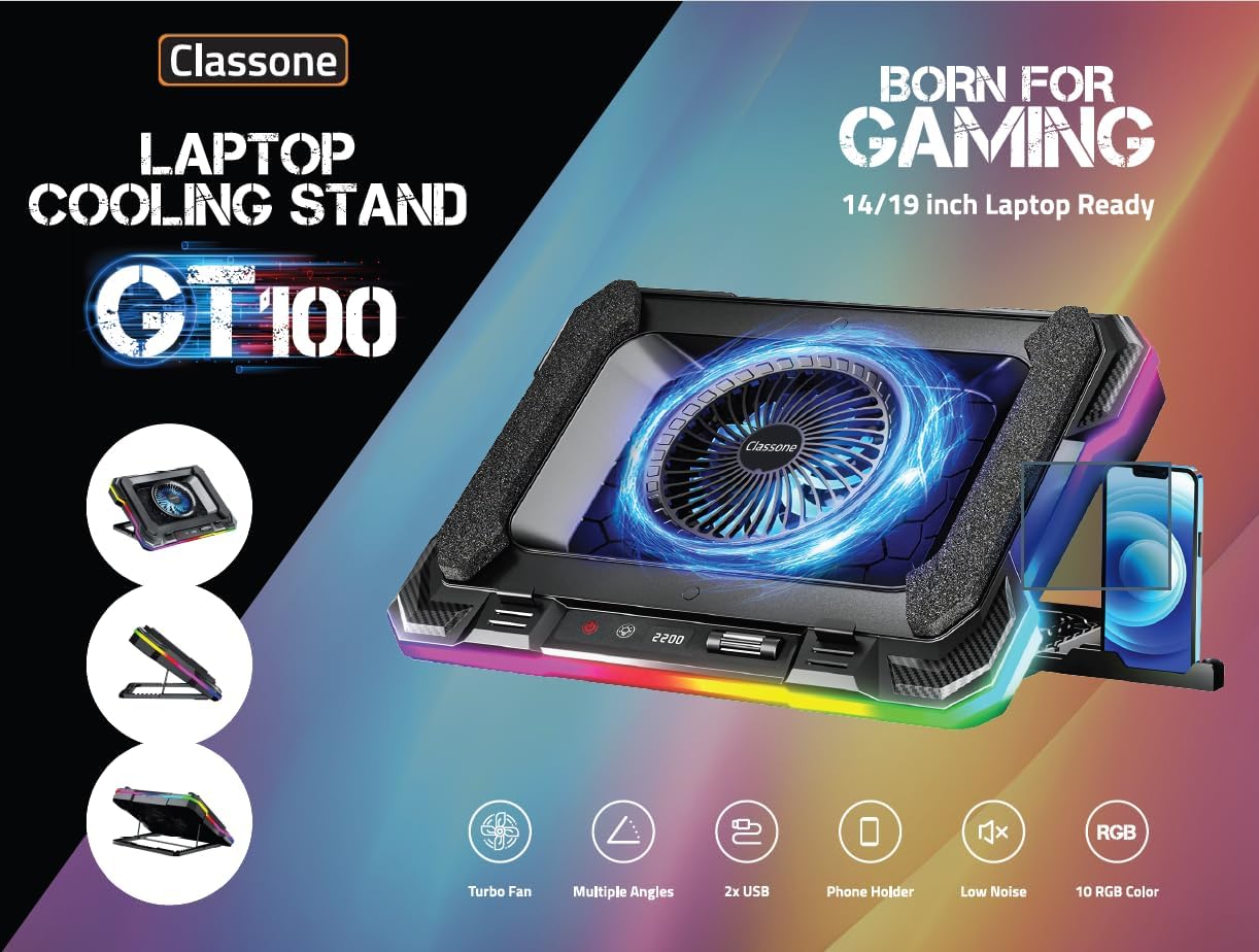 Classone Laptop Soğutucu Gaming RGB 