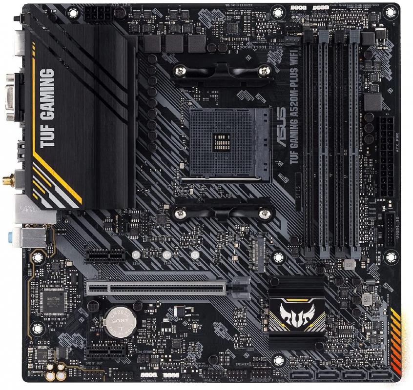 Asus TUF Gaming A520M-Plus WIFI AMD A520 Soket AM4 DDR4 4800(OC)MHz mATX Gaming (Oyuncu) Anakart