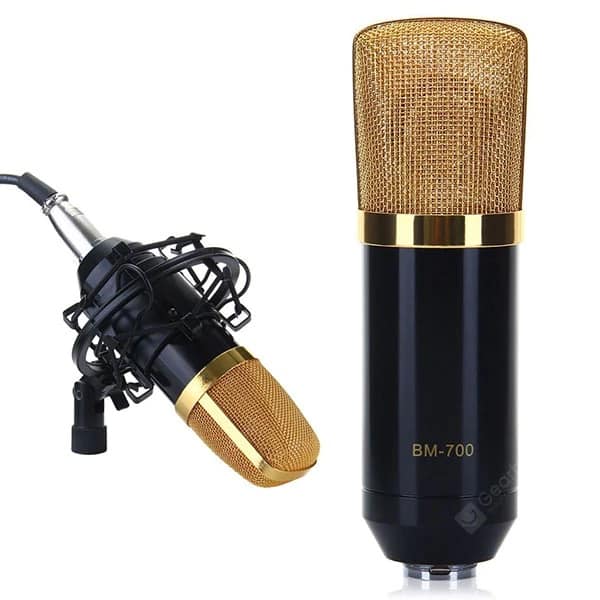 Profesyonel Bm700 Kondenser Mikrofon + Usb Ses Kartı Youtuber