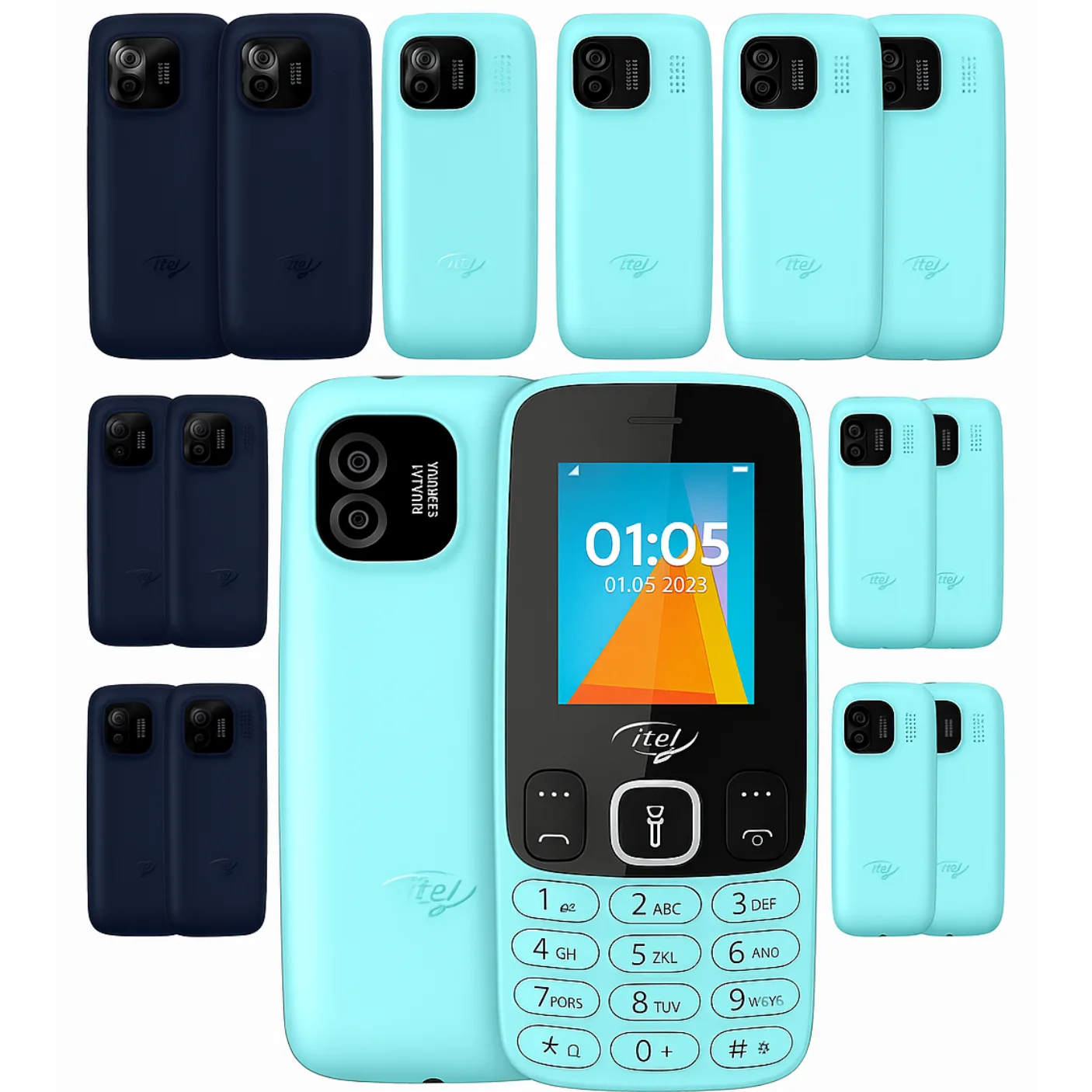 Itel İT2166 5 Adet Light Green + 5 Adet Deep Blue Tuşlu Cep Telefonu
