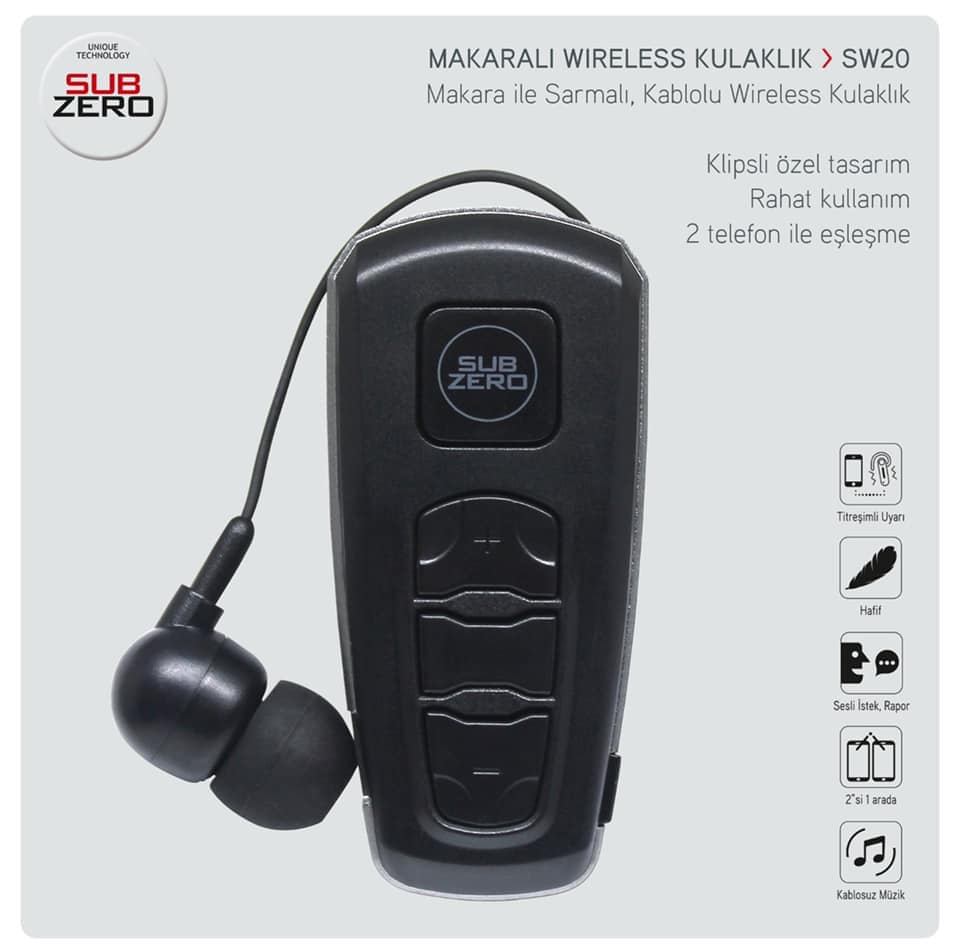 Titreşimli Makaralı Bluetooth Kulaklık (Çift Telefon Desteği) Subzero SW20