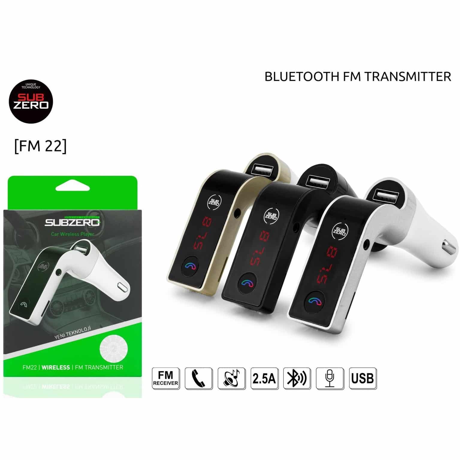 2.5A Bluetooth FM Transmitter FM22