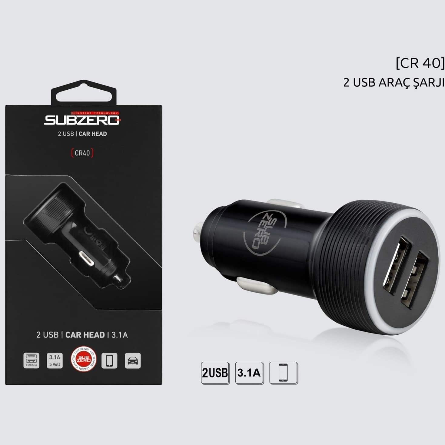 3.1A Çift Girişli Oto Araç Çakmaklık CR40