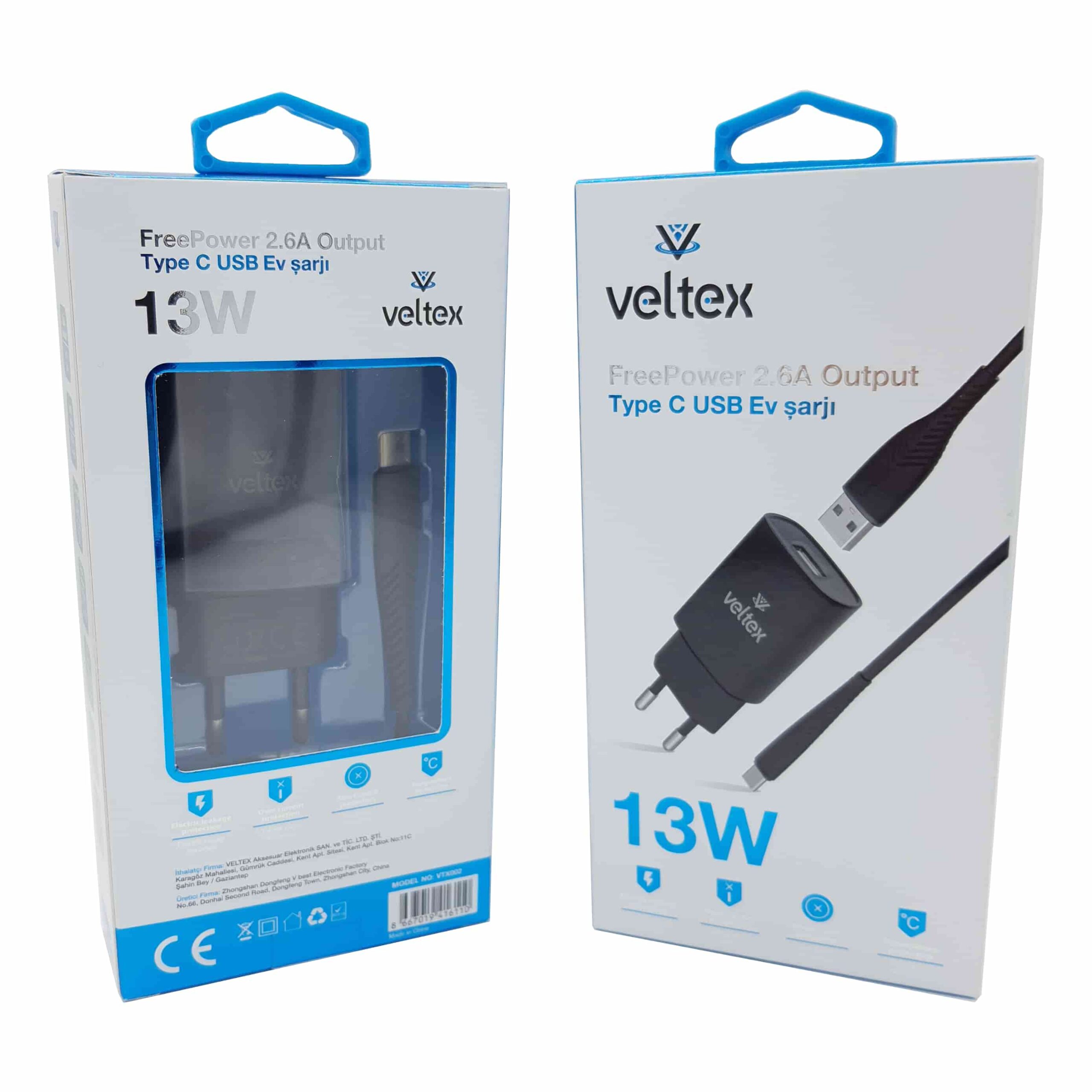 13W 2.6A TYPE-C Şarj Aleti Veltex VTX-002