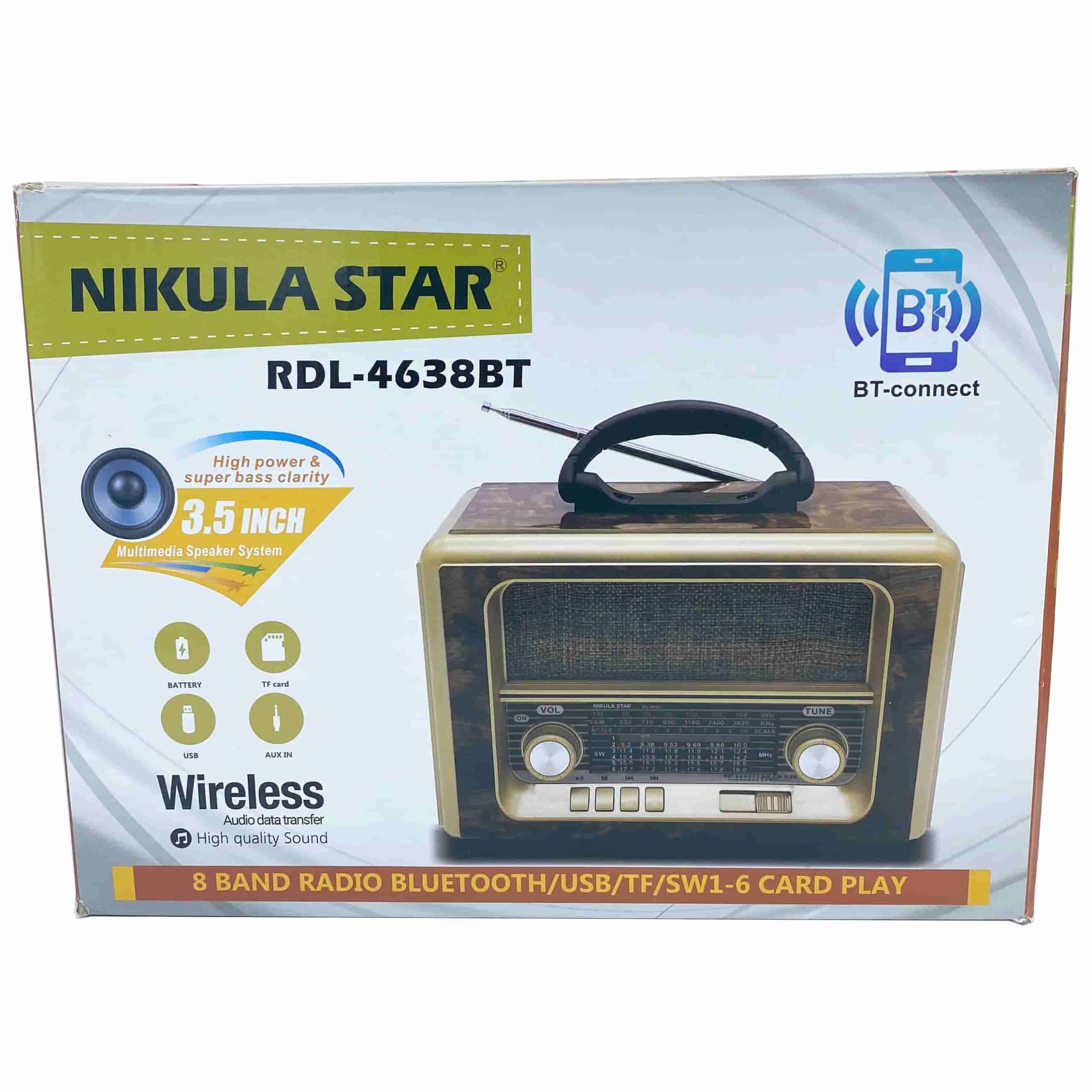 Nikula Star (TF Card-Bluetooth-Usb-Aux) Radyo RDL-4638BT