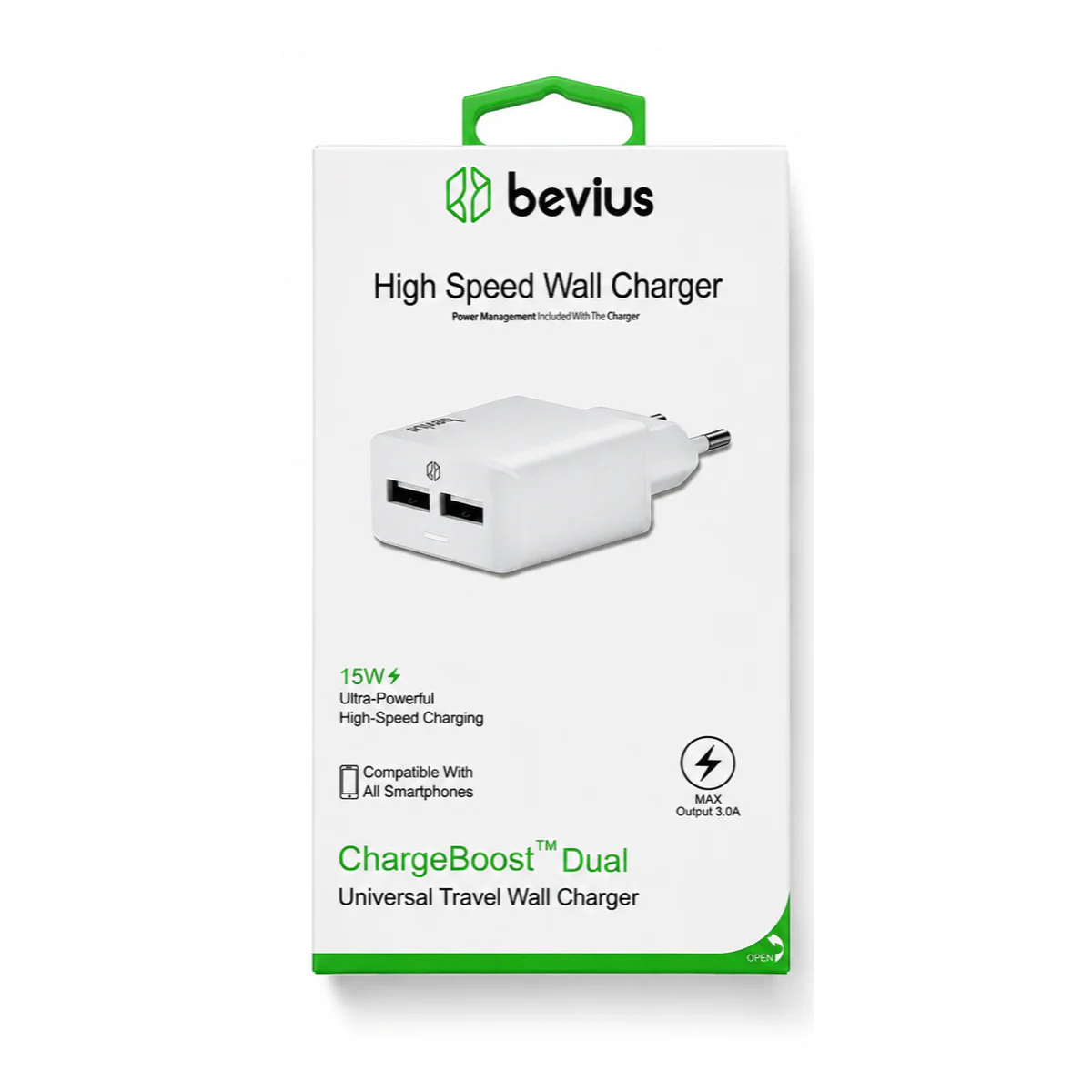Çift USB Beyaz 15W Duvar Şarj Cihazı BVS-CH406